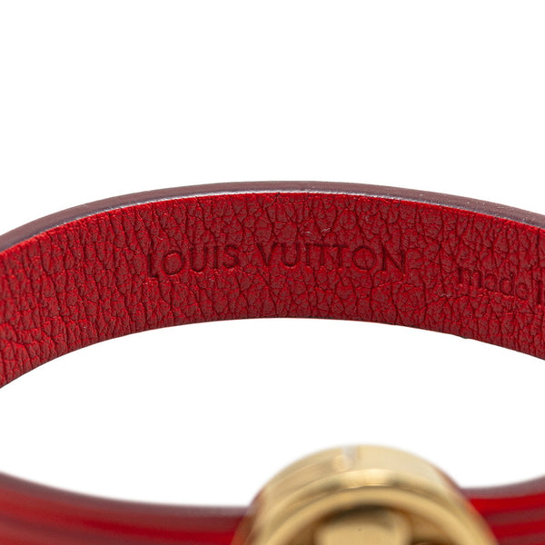 ルイ ヴィトン エピ ブラスレ フラワーアクション ブレスレット M6532 ルージュ レッド レザー メッキ レディース LOUIS VUITTON 【中古】