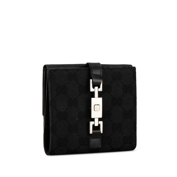 グッチ GGキャンバス ジャッキー 二つ折り財布 035 0416 ブラック キャンバス レディース GUCCI 【中古】