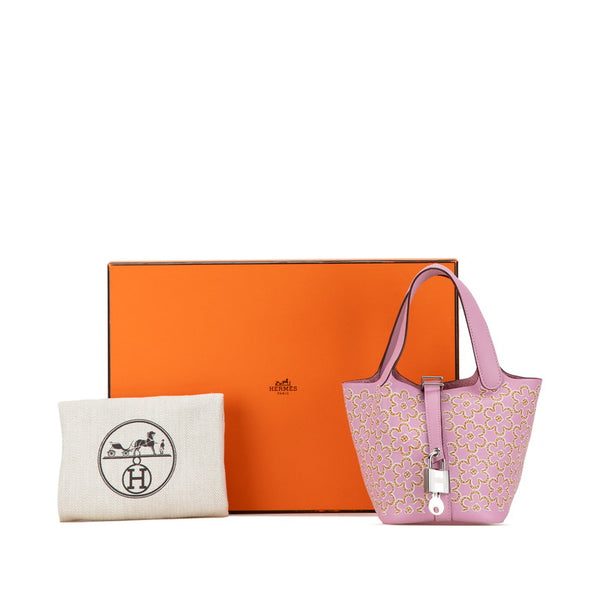 エルメス ピコタンロック ミクロ ラッキーデイジー ハンドバッグ モーヴシルベストル ヴォースイフト レディース HERMES 【中古】