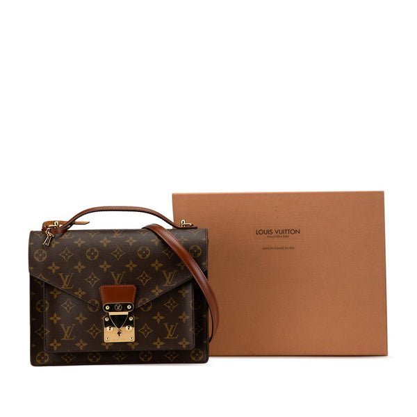 ルイ ヴィトン モノグラム モンソー28 ハンドバッグ ショルダーバッグ 2WAY M51185 ブラウン PVC レザー レディース LOUIS VUITTON 【中古】