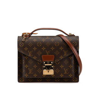 ルイ ヴィトン モノグラム モンソー28 ハンドバッグ ショルダーバッグ 2WAY M51185 ブラウン PVC レザー レディース LOUIS VUITTON 【中古】