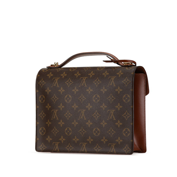 ルイ ヴィトン モノグラム モンソー28 ハンドバッグ ショルダーバッグ 2WAY M51185 ブラウン PVC レザー レディース LOUIS VUITTON 【中古】