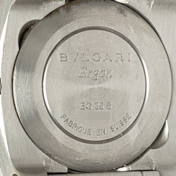 ブルガリ エルゴン 腕時計 EG35S 自動巻き ブラック文字盤 ステンレススチール メンズ BVLGARI 【中古】