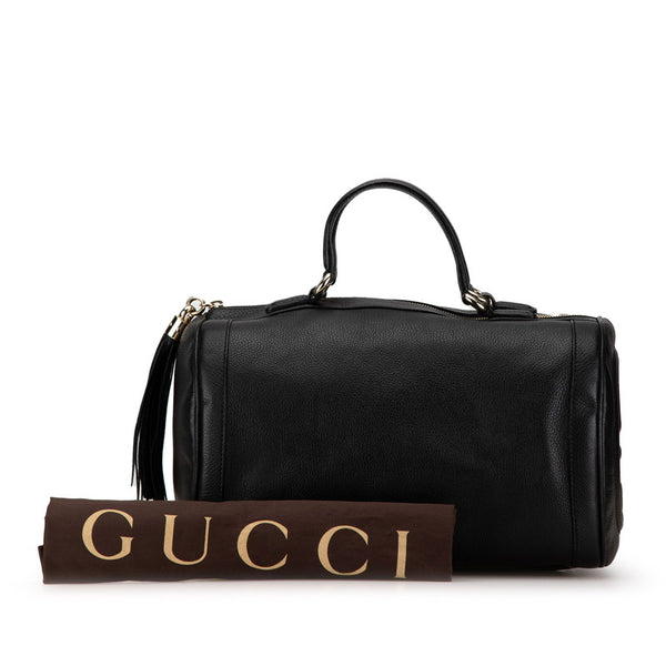 グッチ インターロッキングG ソーホー ミニボストンバッグ 282302 ブラック レザー レディース GUCCI 【中古】