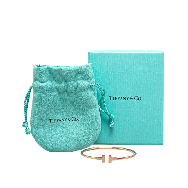 ティファニー Tナロー ワイヤー ブレスレット K18YG イエローゴールド レディース TIFFANY&Co. 【中古】