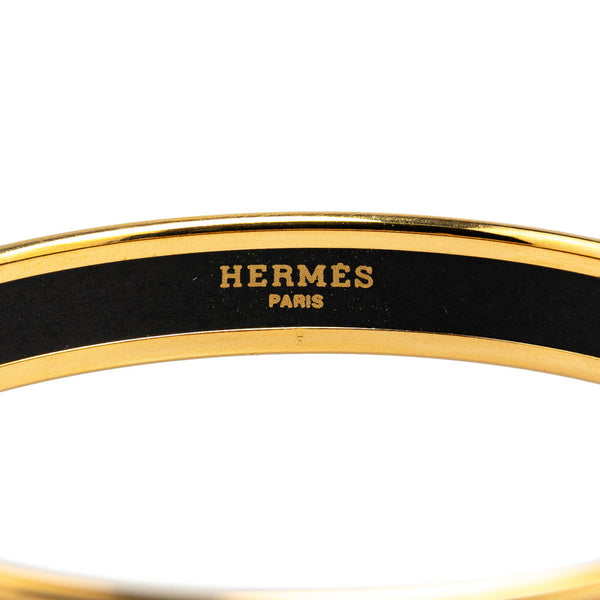 エルメス エマイユPM 七宝焼き バングル レッド ゴールド メッキ レディース HERMES 【中古】