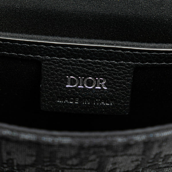 ディオール トロッター サドル 斜め掛け ショルダーバッグ 2ADCA435YKS ブラック キャンバス レザー レディース Dior 【中古】