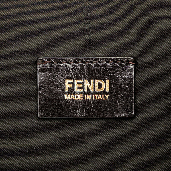 フェンディ ズッカ ハンドバッグ トートバッグ 8BH263 ブラウン キャンバス レザー レディース FENDI 【中古】