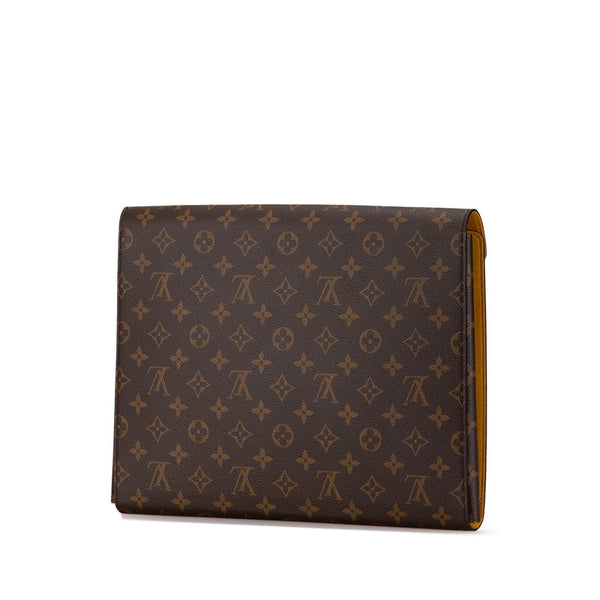 ルイ ヴィトン モノグラム フォルダー マーク ビジネスバッグ クラッチバッグ GI0721 ブラウン PVC レザー レディース LOUIS VUITTON 【中古】