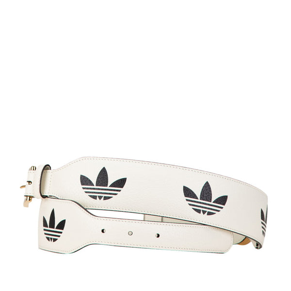 グッチ × adidas アディダス ホースビット ベルト 625854 ホワイト ブラック レザー レディース GUCCI 【中古】