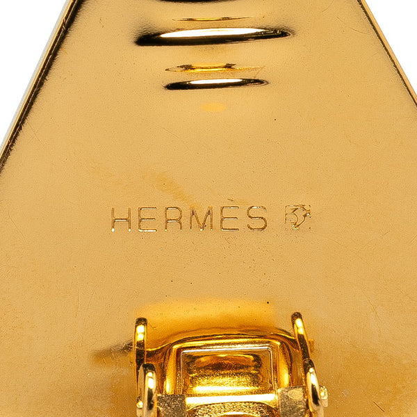 エルメス エマイユ 七宝焼き 虎 タイガー イヤリング ゴールド ブラック メッキ レディース HERMES 【中古】