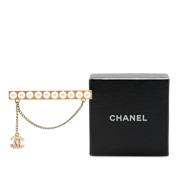 シャネル ヴィンテージ ココマーク パール ブローチ ゴールド メッキ レディース CHANEL 【中古】