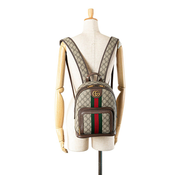 グッチ GGスプリーム オフィディア リュック バックパック 547965 ベージュ ブラウン PVC レザー レディース GUCCI 【中古】