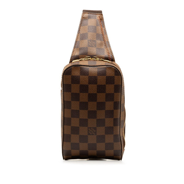 ルイ ヴィトン ダミエ ジェロニモス ボディバッグ ウエストバッグ N51994 ブラウン PVC レザー メンズ LOUIS VUITTON 【中古】