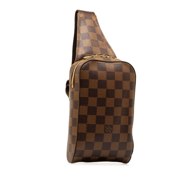 ルイ ヴィトン ダミエ ジェロニモス ボディバッグ ウエストバッグ N51994 ブラウン PVC レザー メンズ LOUIS VUITTON 【中古】