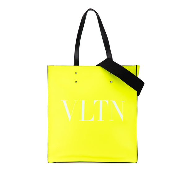 ヴァレンティノ VLTN スタッズ トートバッグ ショルダーバッグ 2WAY イエロー レザー レディース VALENTINO 【中古】