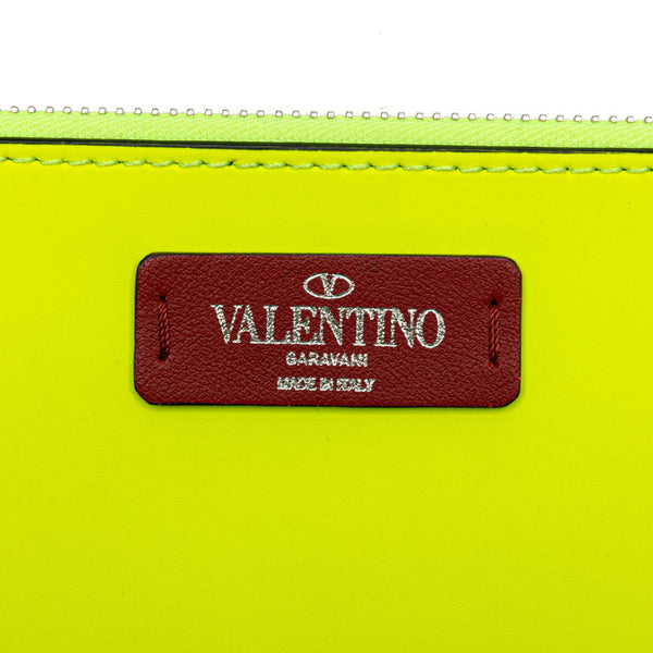 ヴァレンティノ VLTN スタッズ トートバッグ ショルダーバッグ 2WAY イエロー レザー レディース VALENTINO 【中古】