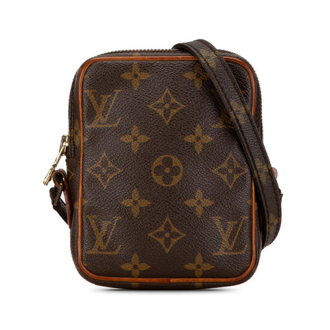 ルイ ヴィトン モノグラム ミニダヌーブ 斜め掛け ショルダーバッグ M45268 ブラウン PVC レザー レディース LOUIS VUITTON 【中古】