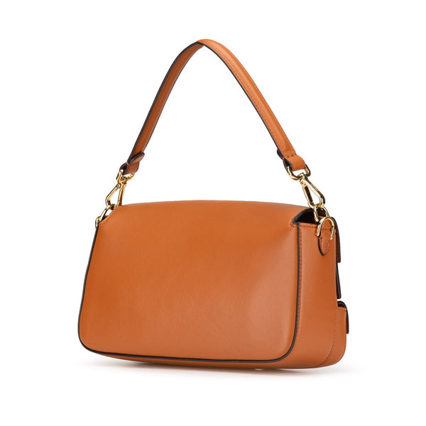 フェンディ マルチポケット バゲット ハンドバッグ ショルダーバッグ 2WAY 8BR808 ブラウン レザー レディース FENDI 【中古】