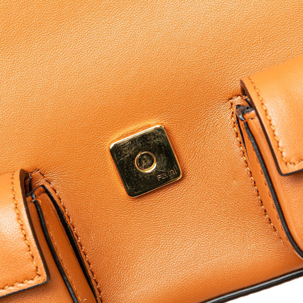 フェンディ マルチポケット バゲット ハンドバッグ ショルダーバッグ 2WAY 8BR808 ブラウン レザー レディース FENDI 【中古】