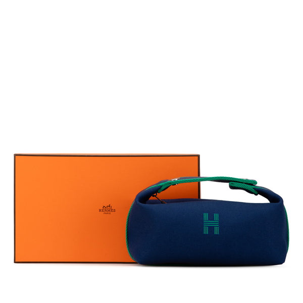 エルメス ブリッド ア ブラック PM  ポーチ ハンドバッグ ブルーマリン ネイビー トワルアッシュ レディース HERMES 【中古】