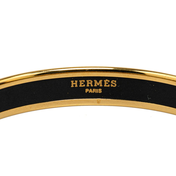 エルメス エマイユPM 七宝焼き 帆船 旗 モチーフ バングル ゴールド メッキ レディース HERMES 【中古】