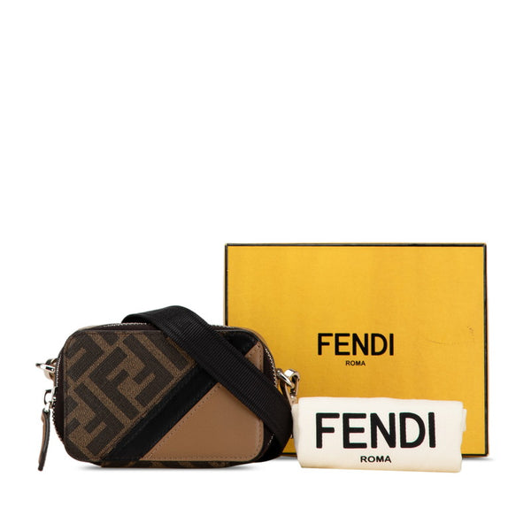 フェンディ ズッカ ダイアゴナル 斜め掛け ショルダーバッグ 7M0344 ブラウン PVC レザー レディース FENDI 【中古】