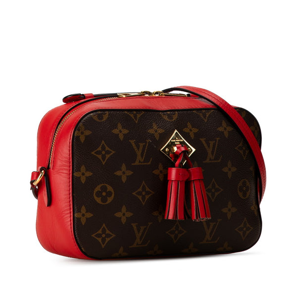 ルイ ヴィトン モノグラム サントンジュ コクリコ ショルダーバッグ M43556 レッド ブラウン PVC レザー レディース LOUIS VUITTON 【中古】