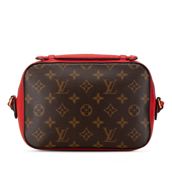 ルイ ヴィトン モノグラム サントンジュ コクリコ ショルダーバッグ M43556 レッド ブラウン PVC レザー レディース LOUIS VUITTON 【中古】