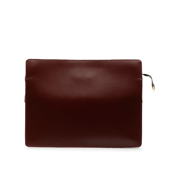 カルティエ マストライン セカンドバッグ ワインレッド レザー レディース CARTIER 【中古】