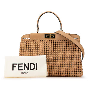 フェンディ ピーカブー レギュラー ハンドバッグ ショルダーバッグ 2WAY 8BN290 ベージュ レザー レディース FENDI 【中古】