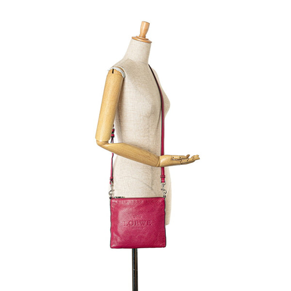 ロエベ ヘリテージ ショルダーバッグ ピンク レザー レディース LOEWE 【中古】