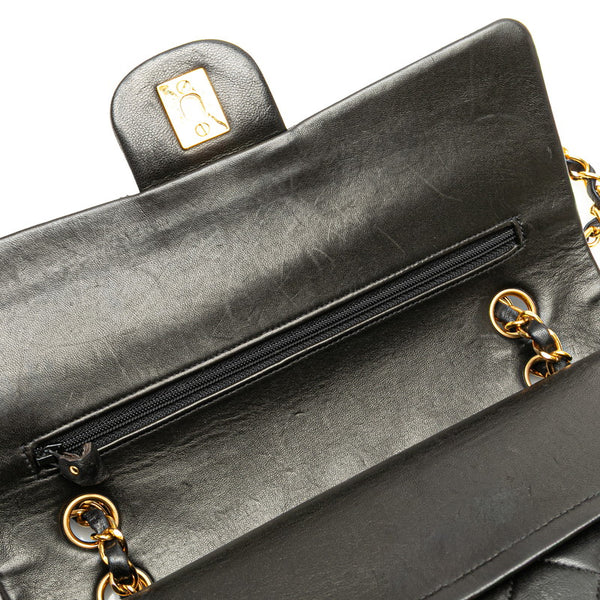 シャネル マトラッセ25 Wフラップ チェーン ショルダーバッグ ブラック ラムスキン レディース CHANEL 【中古】