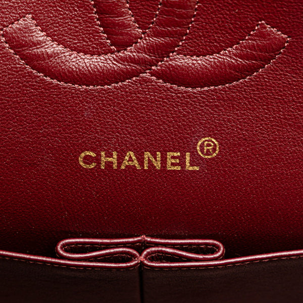 シャネル マトラッセ25 Wフラップ チェーン ショルダーバッグ ブラック ラムスキン レディース CHANEL 【中古】