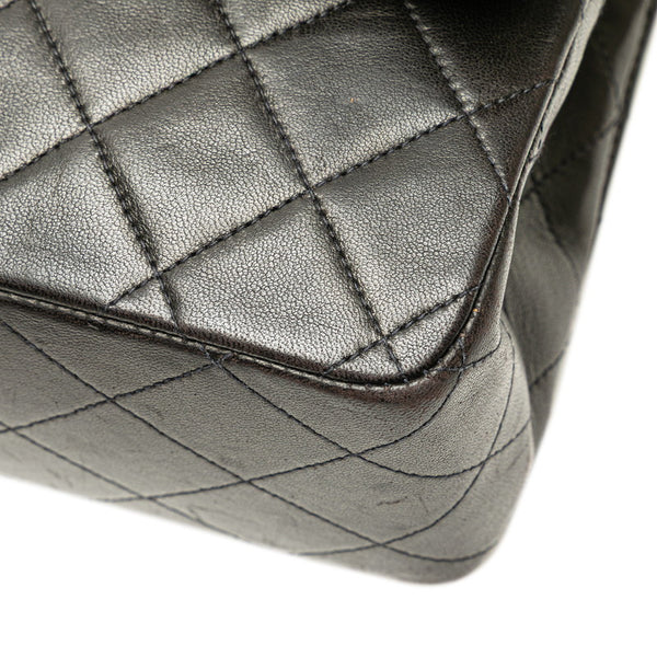 シャネル マトラッセ25 Wフラップ チェーン ショルダーバッグ ブラック ラムスキン レディース CHANEL 【中古】