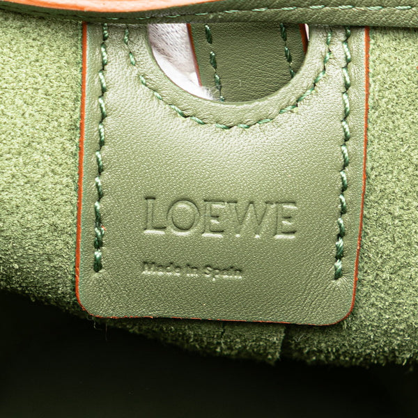 ロエベ アナグラム バルーンバッグ ミニ 巾着 ハンドバッグ ショルダーバッグ 2WAY グリーン レザー レディース LOEWE 【中古】