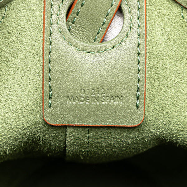 ロエベ アナグラム バルーンバッグ ミニ 巾着 ハンドバッグ ショルダーバッグ 2WAY グリーン レザー レディース LOEWE 【中古】