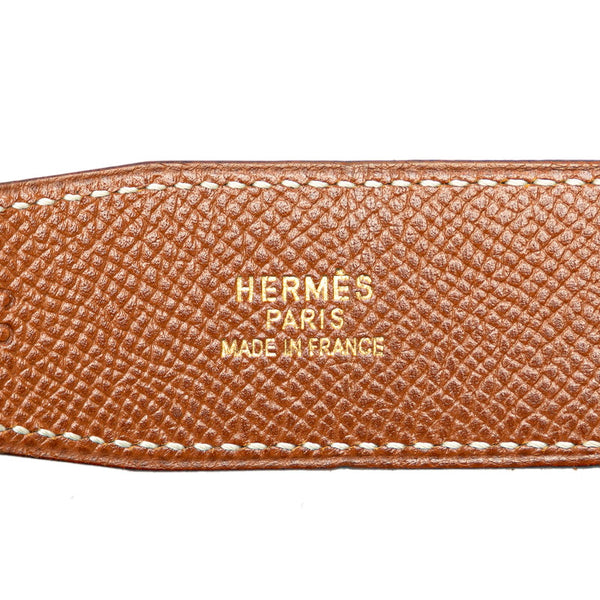 エルメス コンスタンスH リバーシブル ベルト ブラック ボックスカーフ レディース HERMES 【中古】