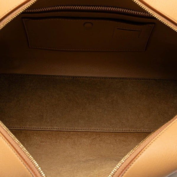 ロエベ アナグラム アマソナ28 ハンドバッグ ショルダーバッグ 2WAY ブラウン レッド レザー ジャガード レディース LOEWE 【中古】