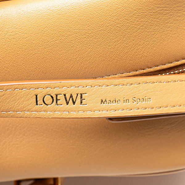 ロエベ アナグラム アマソナ28 ハンドバッグ ショルダーバッグ 2WAY ブラウン レッド レザー ジャガード レディース LOEWE 【中古】
