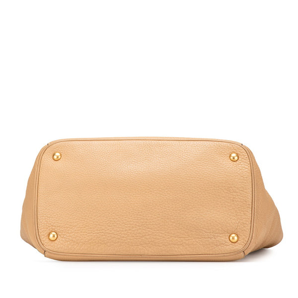 プラダ トートバッグ ショルダーバッグ 2WAY ベージュ レザー レディース PRADA 【中古】