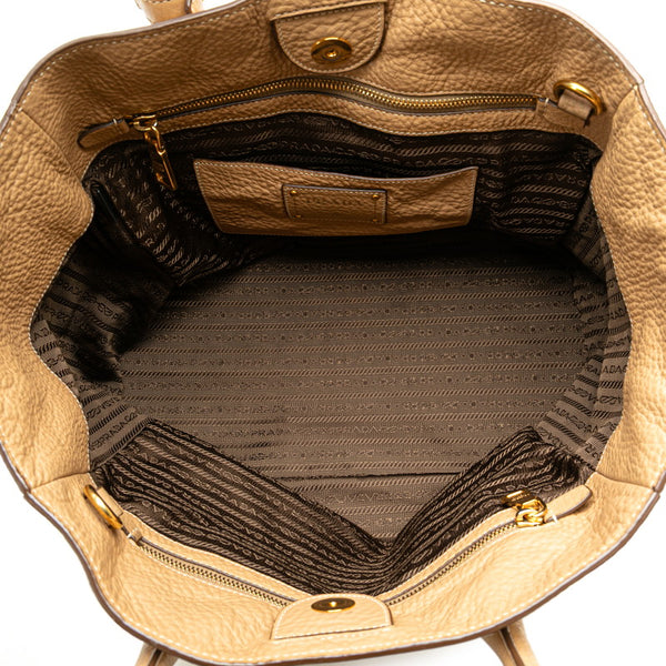 プラダ トートバッグ ショルダーバッグ 2WAY ベージュ レザー レディース PRADA 【中古】