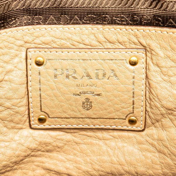 プラダ トートバッグ ショルダーバッグ 2WAY ベージュ レザー レディース PRADA 【中古】