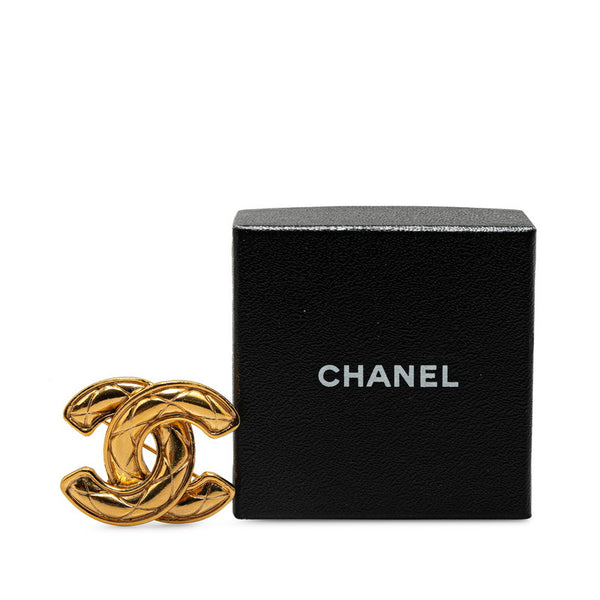 シャネル マトラッセ ココマーク ブローチ ゴールド メッキ レディース CHANEL 【中古】