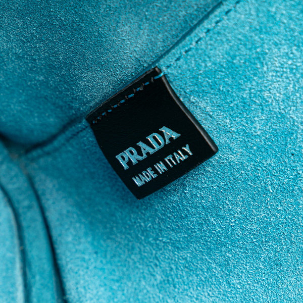 プラダ 三角ロゴプレート ガレリア ラージ ハンドバッグ ショルダーバッグ 2WAY 1BA274 ブラック レザー レディース PRADA 【中古】