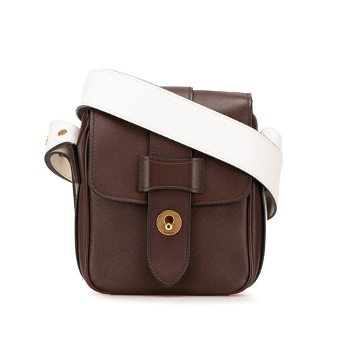 プラダ 斜め掛け ショルダーバッグ 2VH016 ブラウン ホワイト レザー レディース PRADA 【中古】