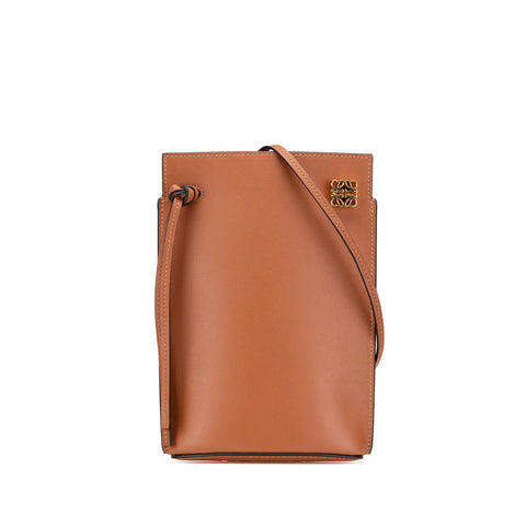 ロエベ ダイスポケット 斜め掛け ショルダーバッグ  250220 タン ブラウン クラシックカーフレザー レディース LOEWE 【中古】