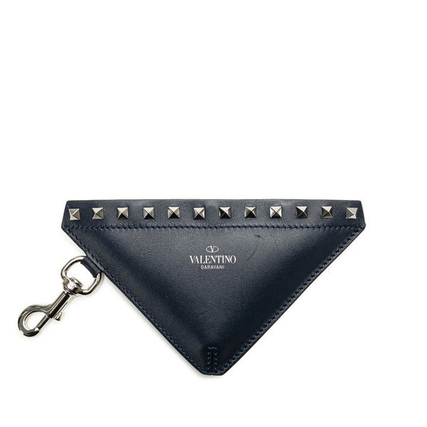 ヴァレンティノ ロックスタッズ トートバッグ エコバッグ ネイビー マルチカラー ナイロン レザー レディース VALENTINO 【中古】