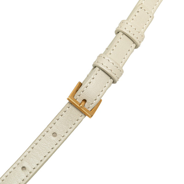 サンローラン 斜め掛け ショルダーバッグ サッチェル 532561 ホワイト レザー レディース SAINT LAURENT 【中古】