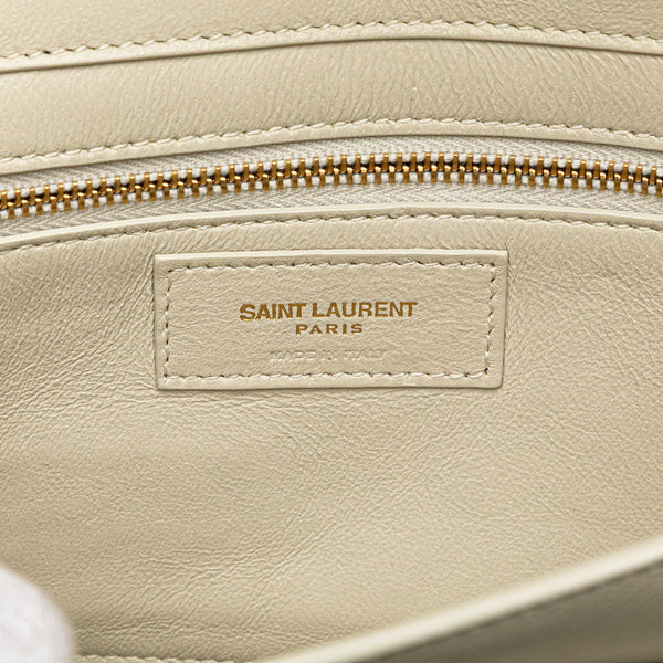 サンローラン 斜め掛け ショルダーバッグ サッチェル 532561 ホワイト レザー レディース SAINT LAURENT 【中古】